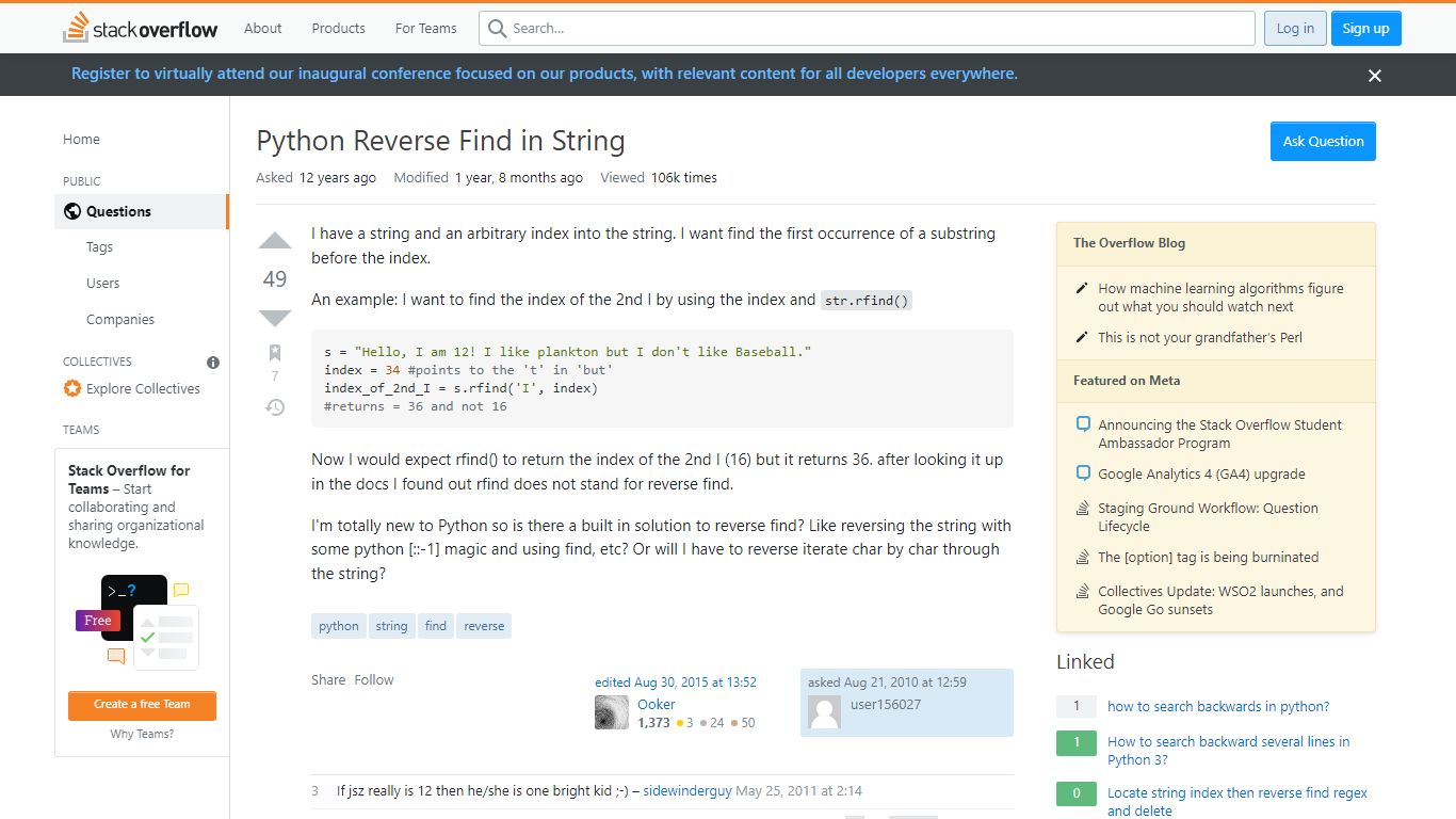 Python Reverse Find in String - Stack Overflow